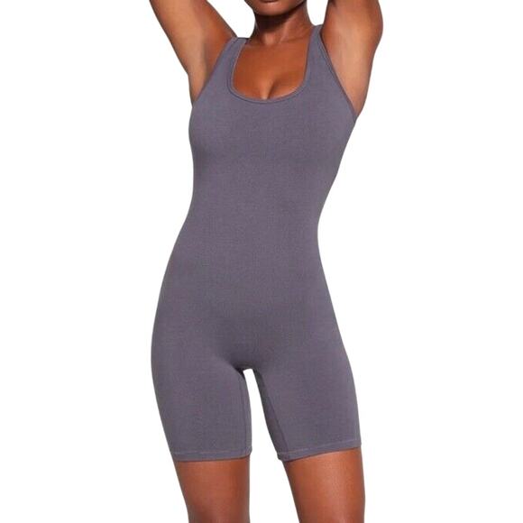 Skims Blue Grey Outdoor Mid Thigh Onesie Size 3X - Picture 1 of 10